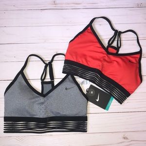 Nike Sports Bras (2) size XS. Grey and Red